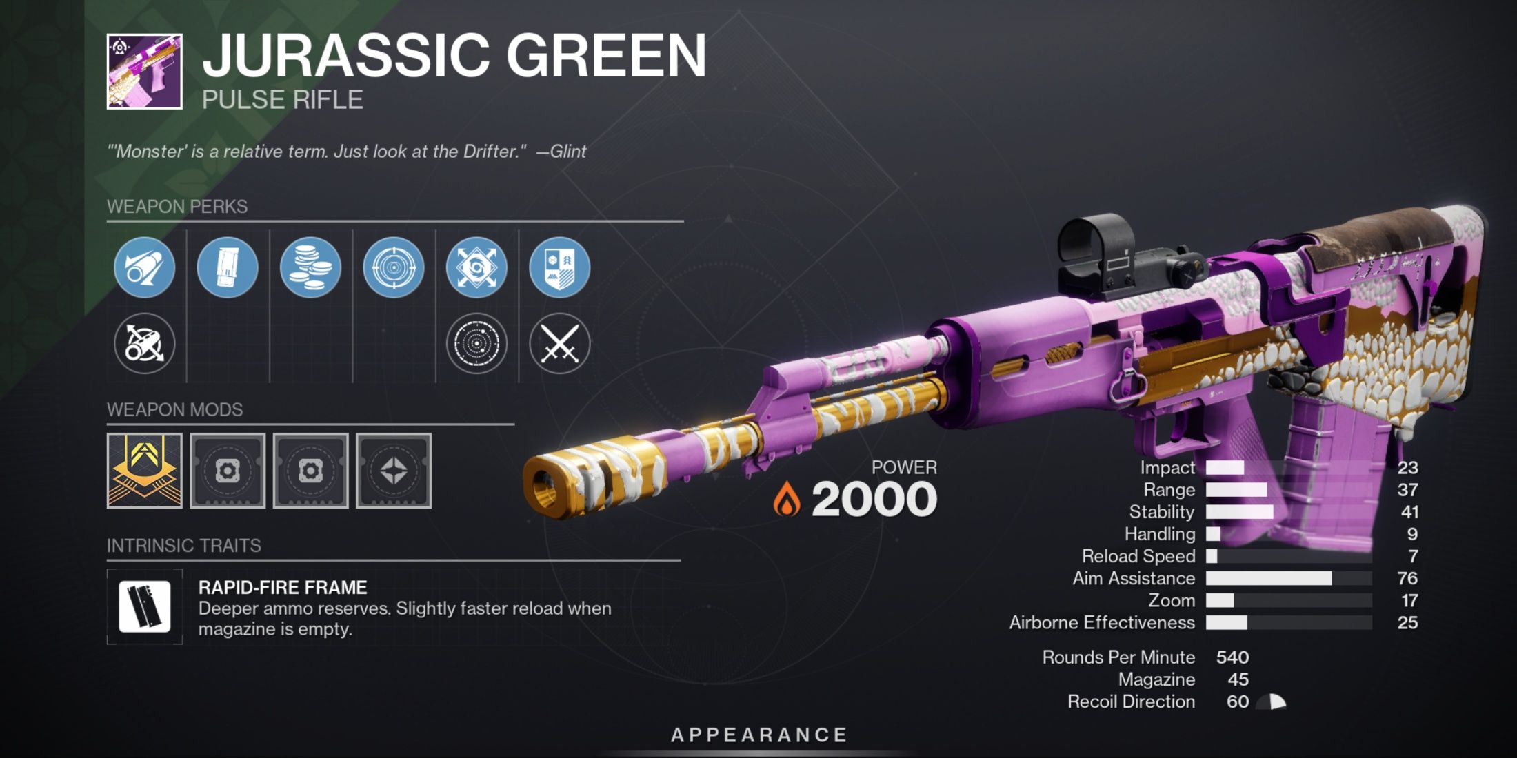 Destiny 2 Jurassic Green