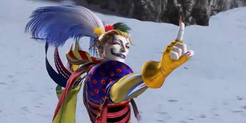 kefka pointing his finger up in a playful manner