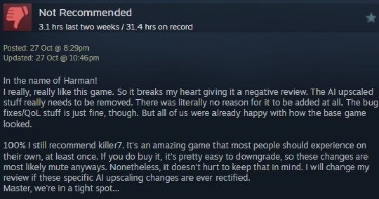 Killer7 review bombed on Steam