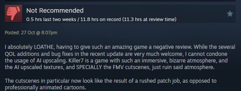 Killer7 review bombed on Steam