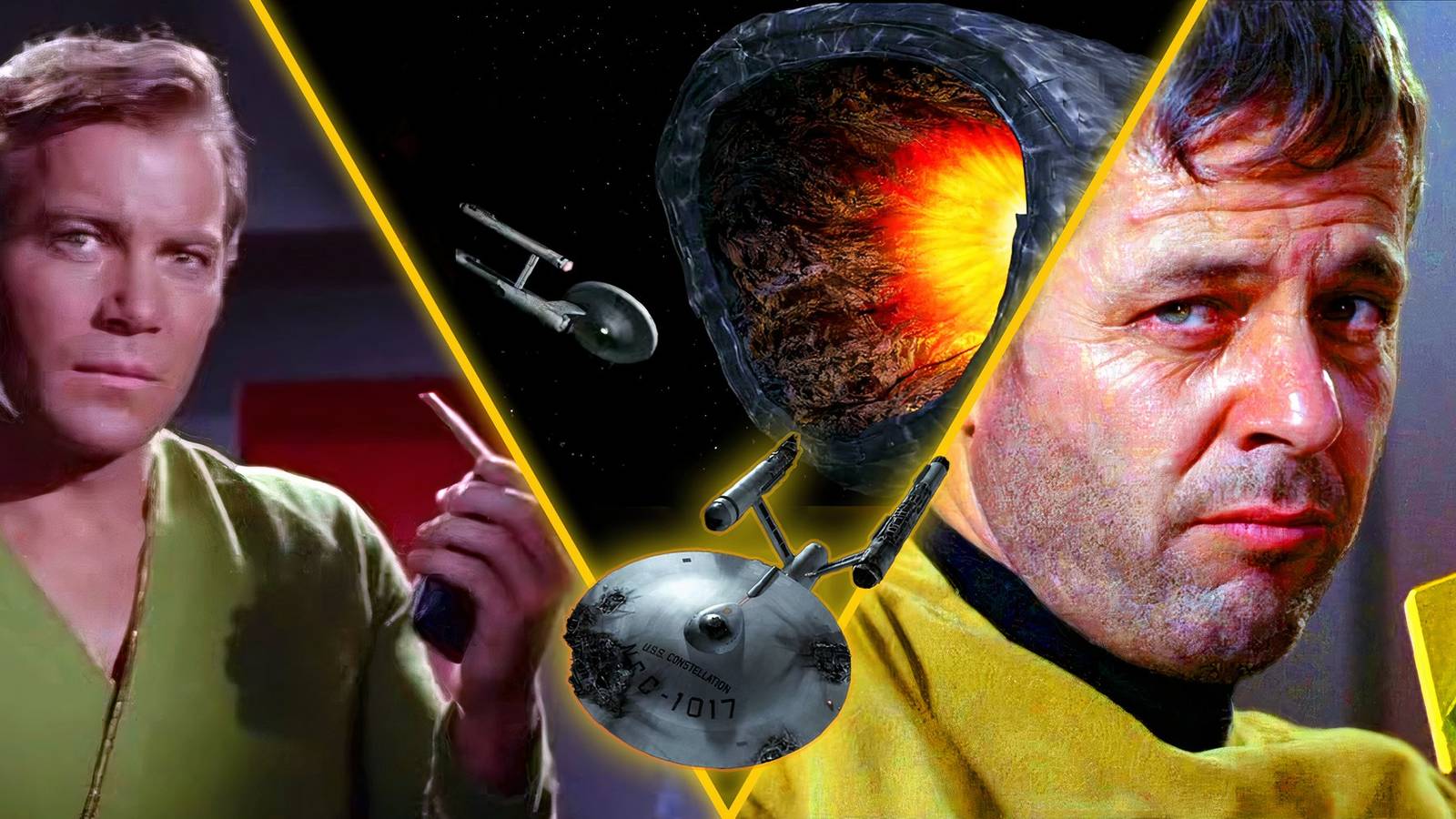 Kirk, Decker and the Enterprise in Star Trek The Doomsday Machine