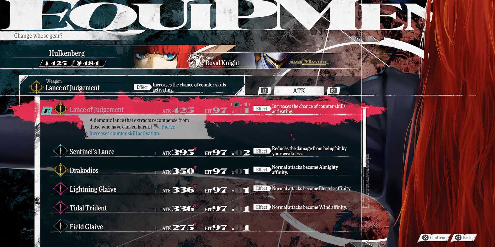 Lance Of Judgment weapon in Metaphor ReFantazio