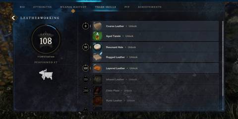 Leatherworking Trade Skill New World Aeternum