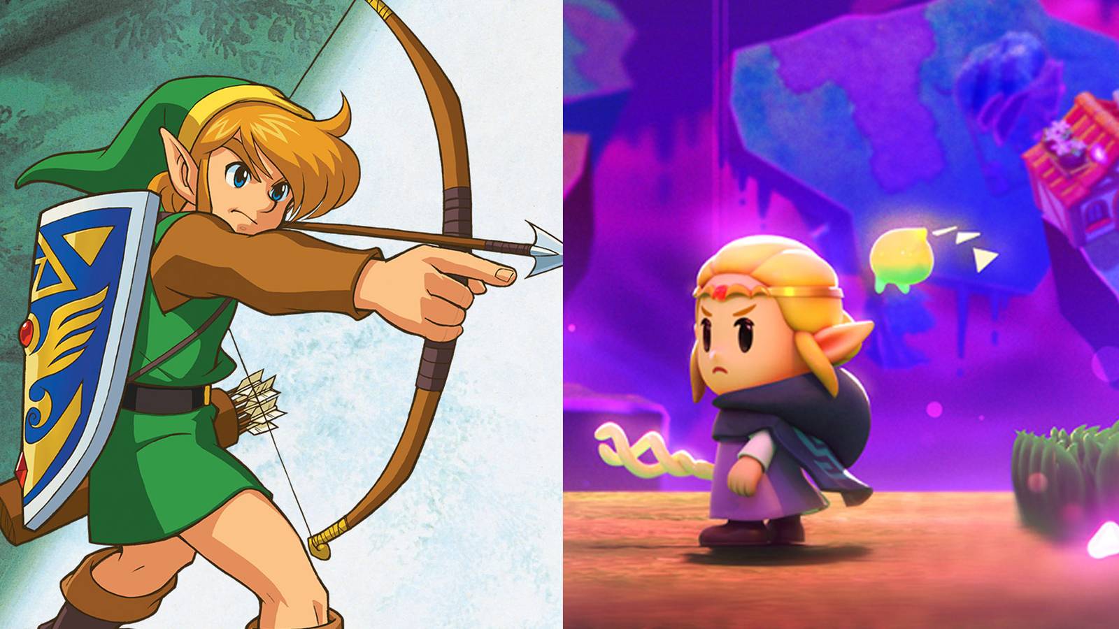 legend of zelda echoes of wisdom link to the past key art link and zelda