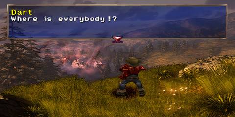dart staring at his village in legend of dragoon
