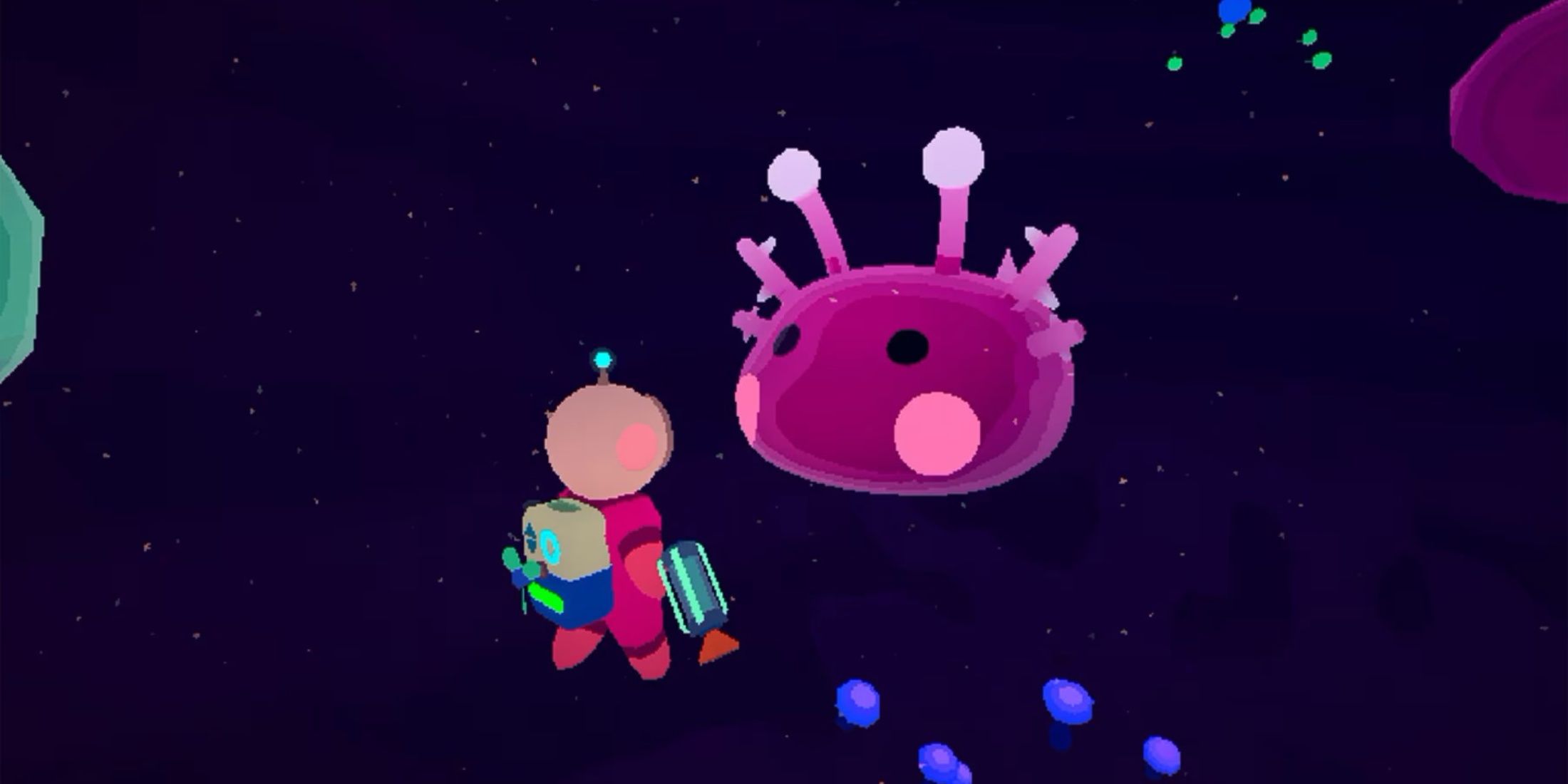 a large pink loddle with the player character