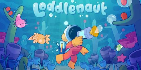 title screen with player character, loddles and underwater seascape