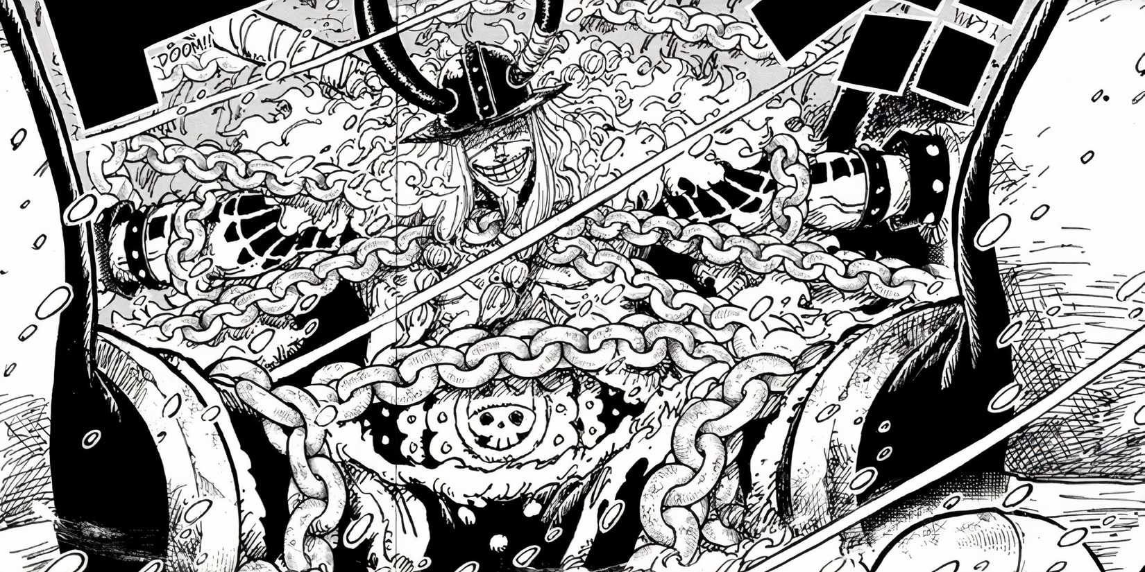 Loki empunhando Ragnir no capítulo 1131 de One Piece