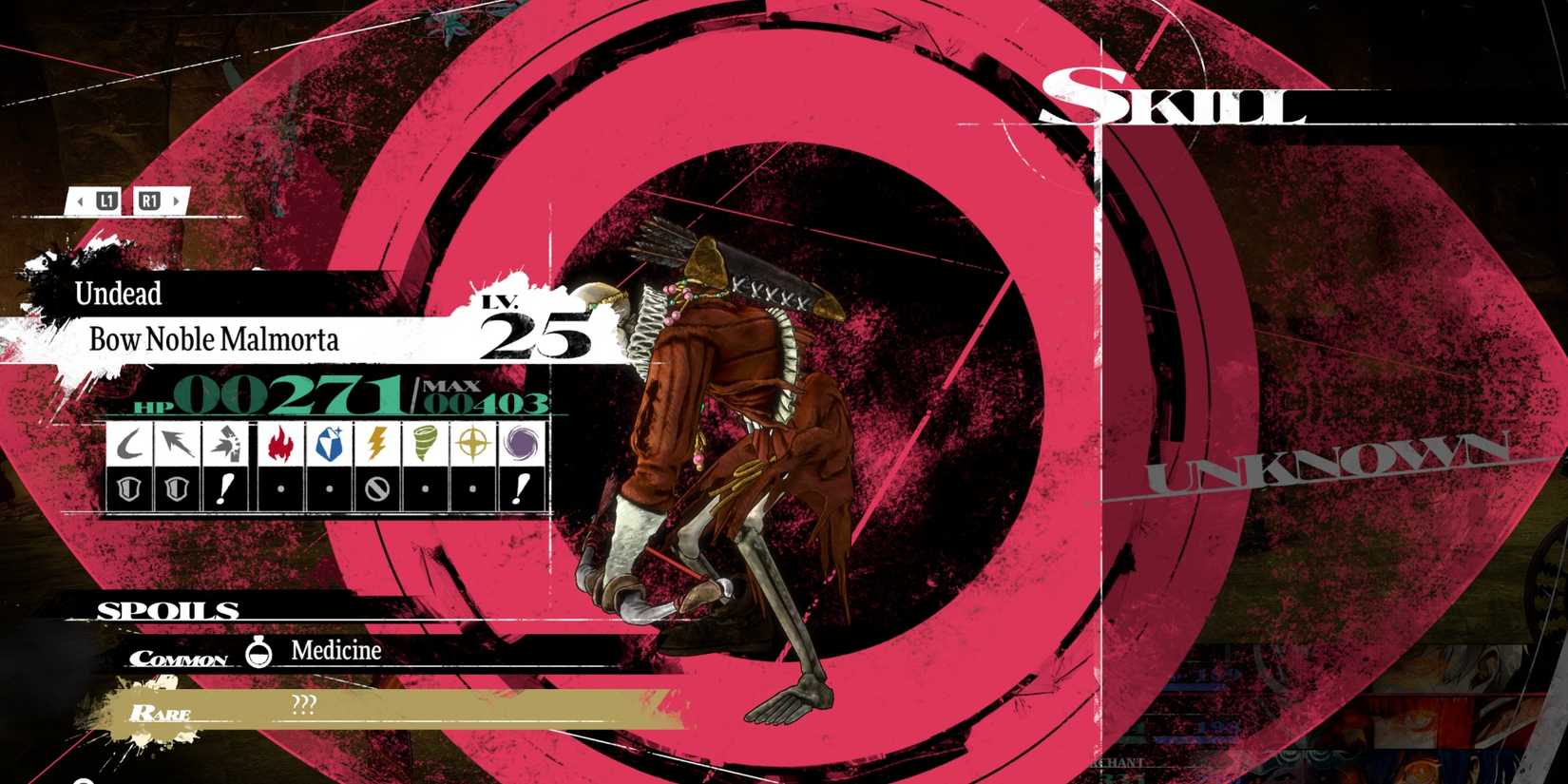 Looking at a monster’s stats in Metaphor ReFantazio