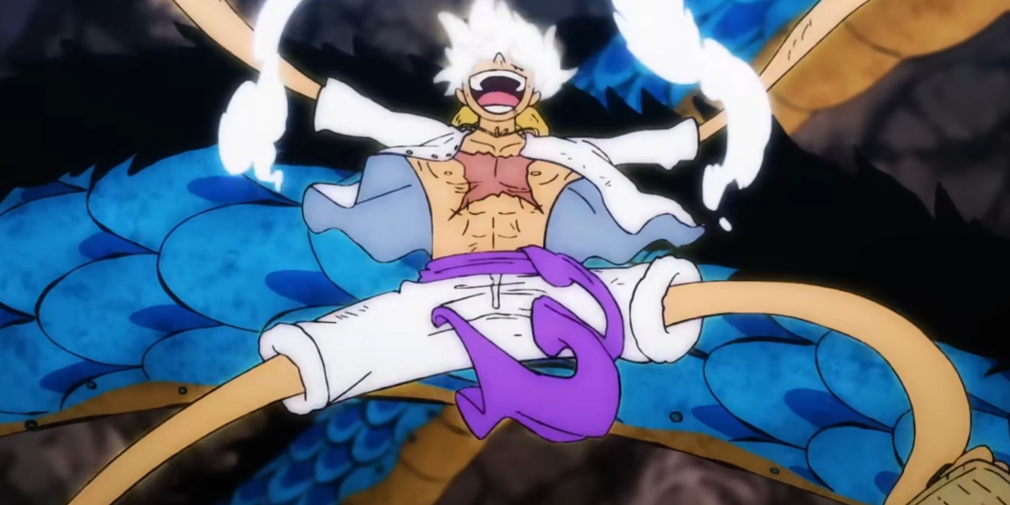 Luffy unlocks Gear 5 in his fight against Kaido.