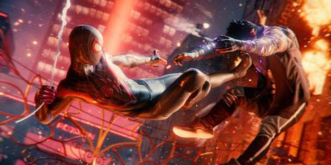 Marvel's Spider-Man Miles Morales Kicking a thug