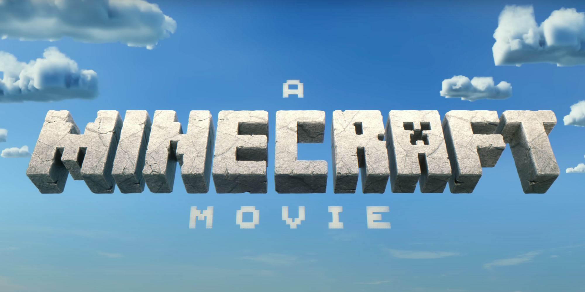 A Minecraft movie logo