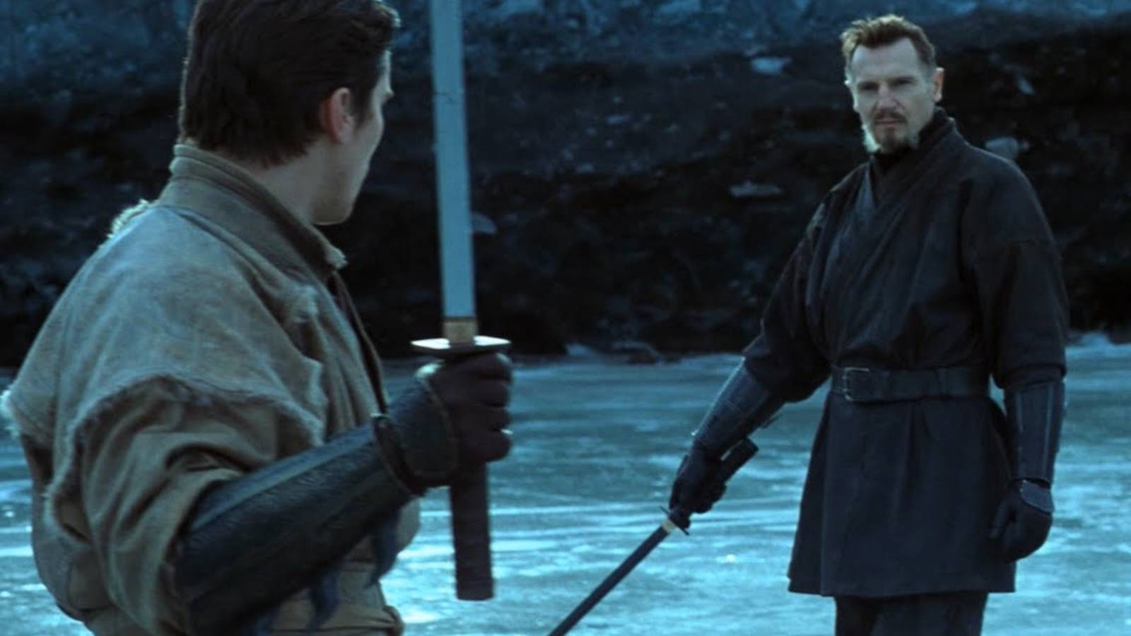 liam neeson as ras al ghul vs christian bale bruce wayne