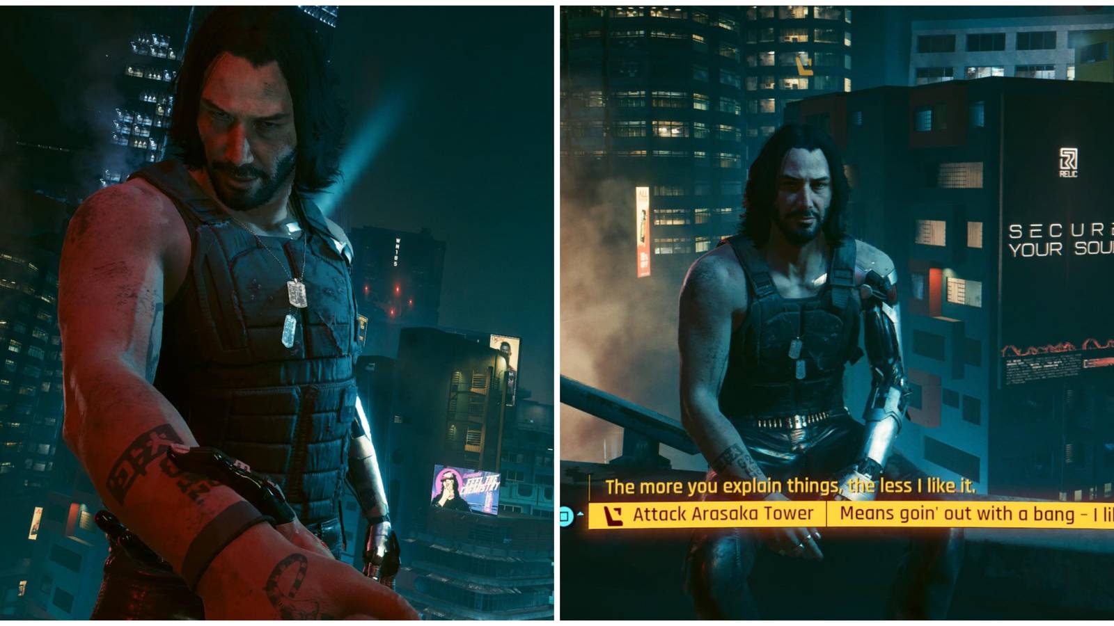 johnny and v handshake, johnny secret ending