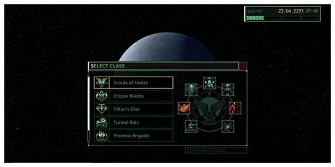 Quasimorph - Steam Screenshot (Class Selection Menu)