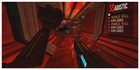 ULTRAKILL - Steam Screenshot (Exploring A Red-Lit Hallway)