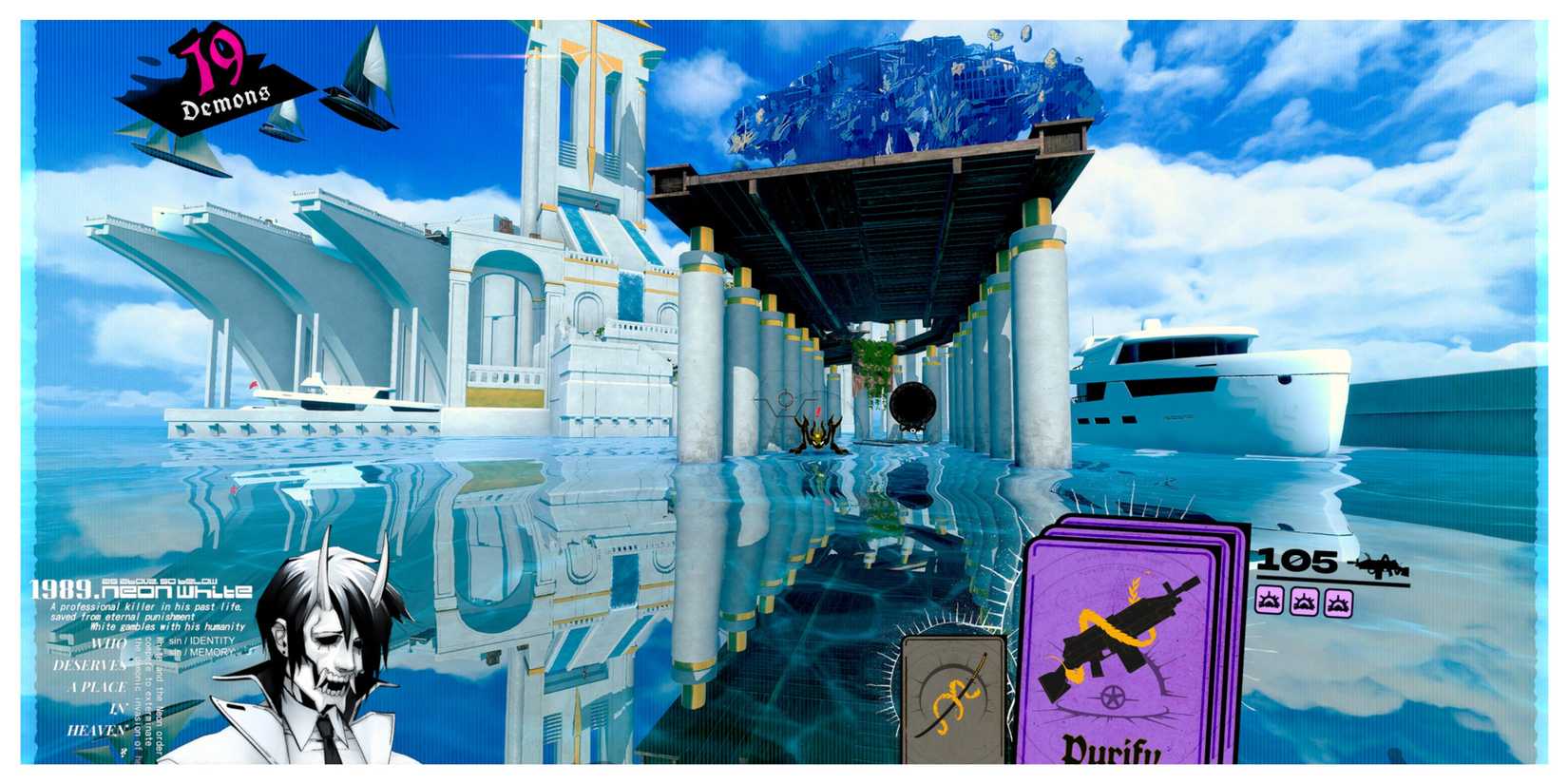 Neon White - Steam Screenshot (Walking Through Water)