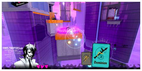 Neon White - Steam Screenshot (Wielding A Dominion Card)