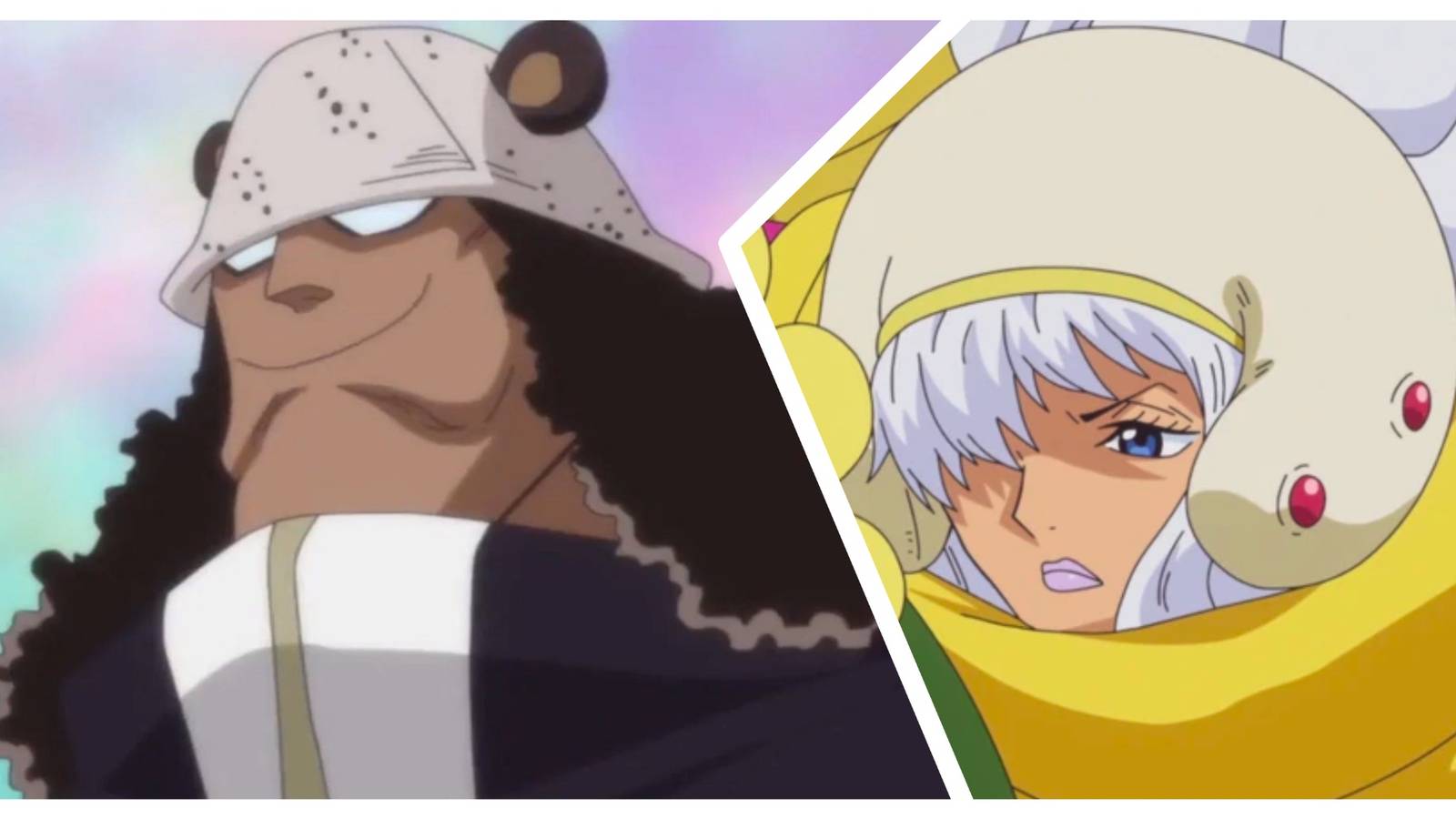 Bartholomew Kuma and Charlotte Smoothie, two characters of partial human heritage