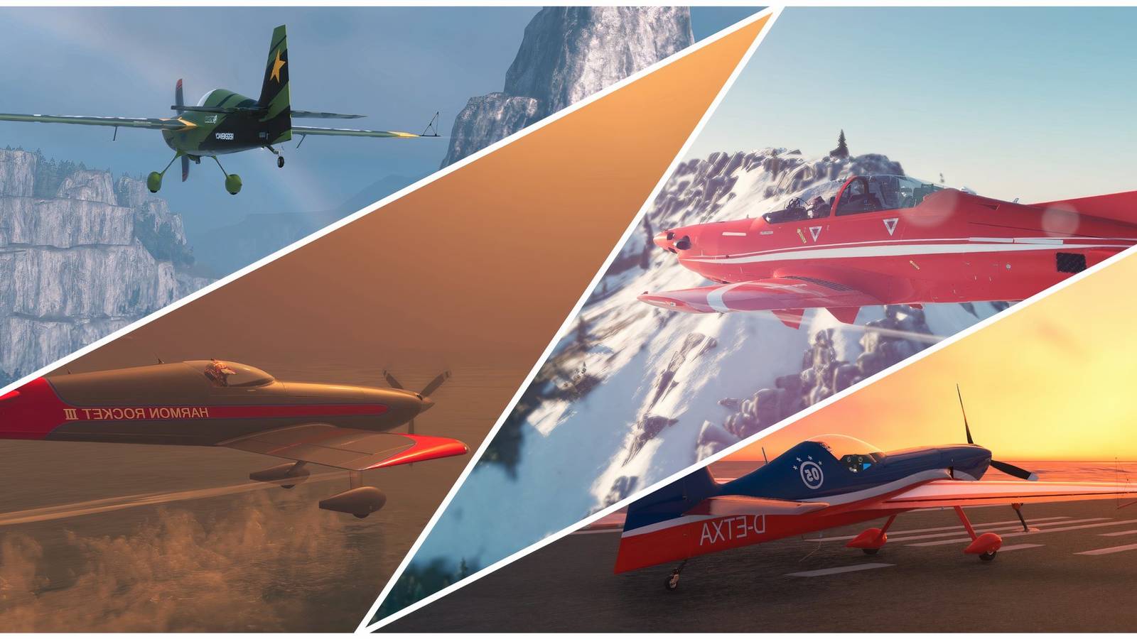 The Crew 2: Best Planes, Ranked cover image with Slick 360HP, Harmon Rocket HR III, Pilatus PC-21, and XtremeAir XA42, 