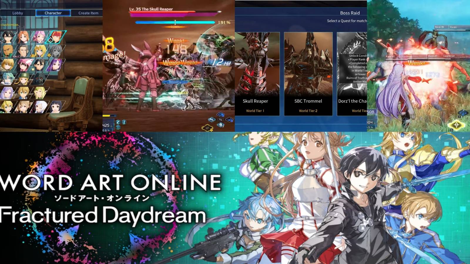 sword art online fractured daydream key art and gameplay mixed collage