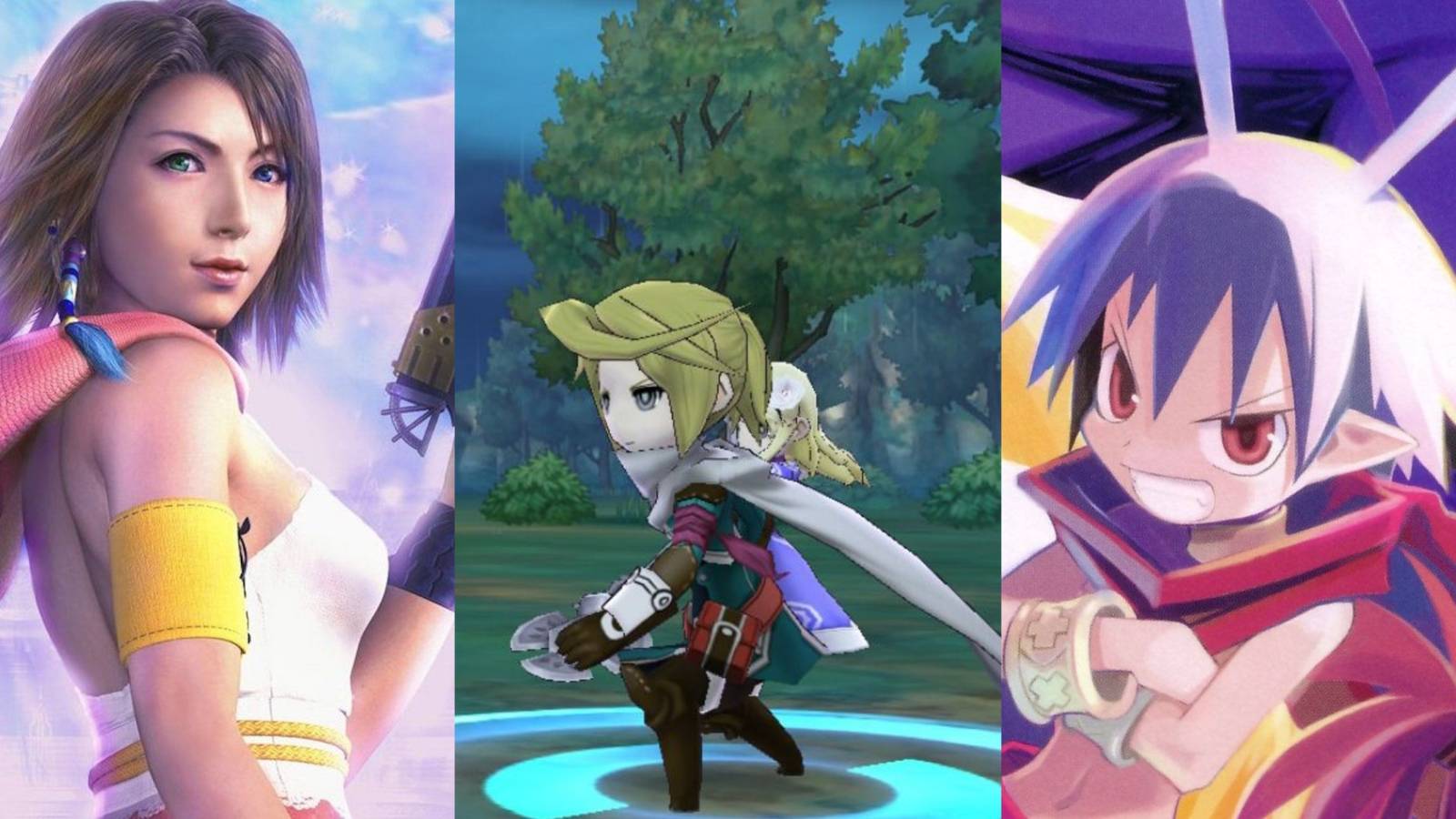 FFX-2, Alliance Alive, Disgaea collage