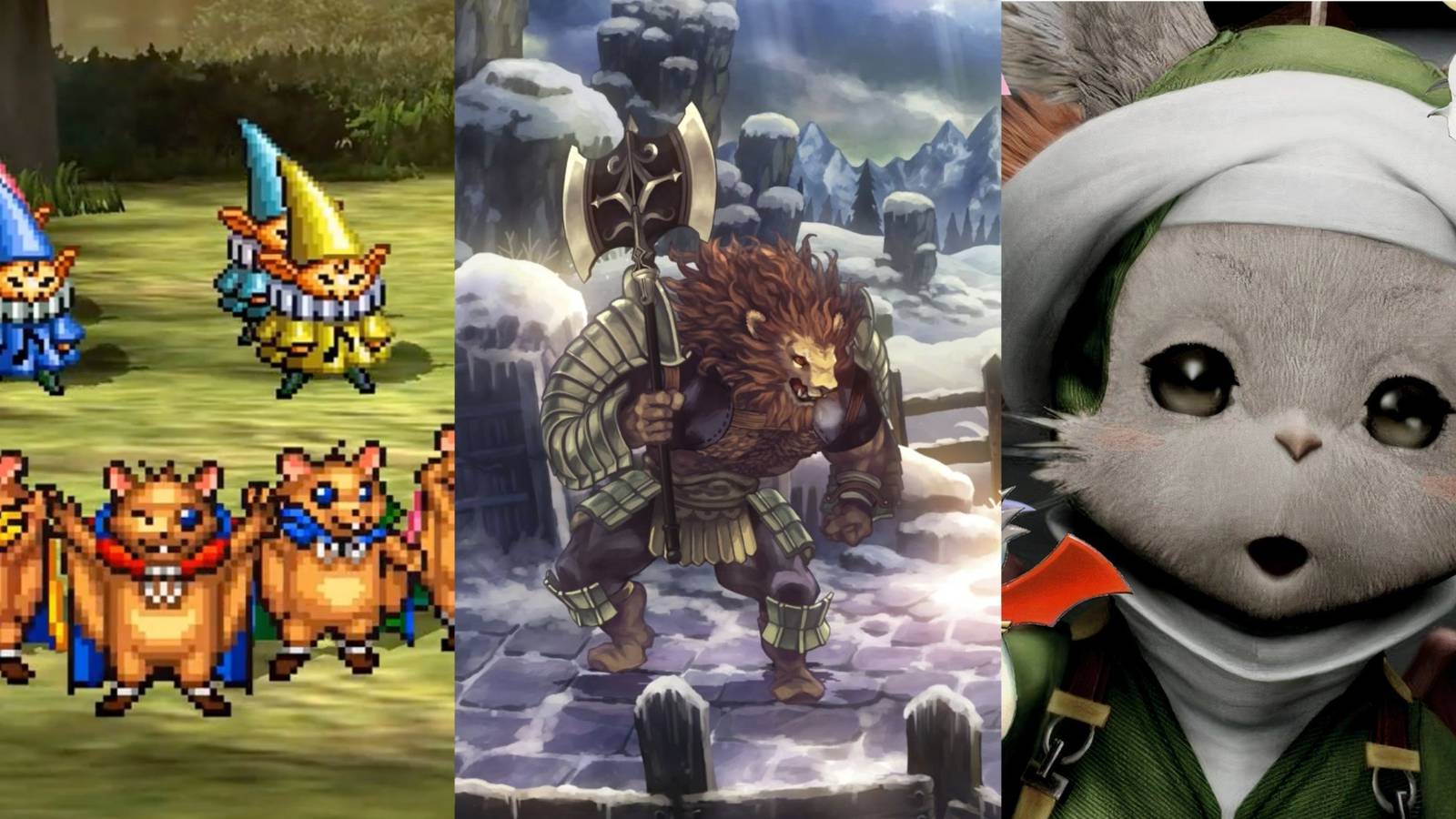 Suikoden, Unicorn Overlord, FF12 collage