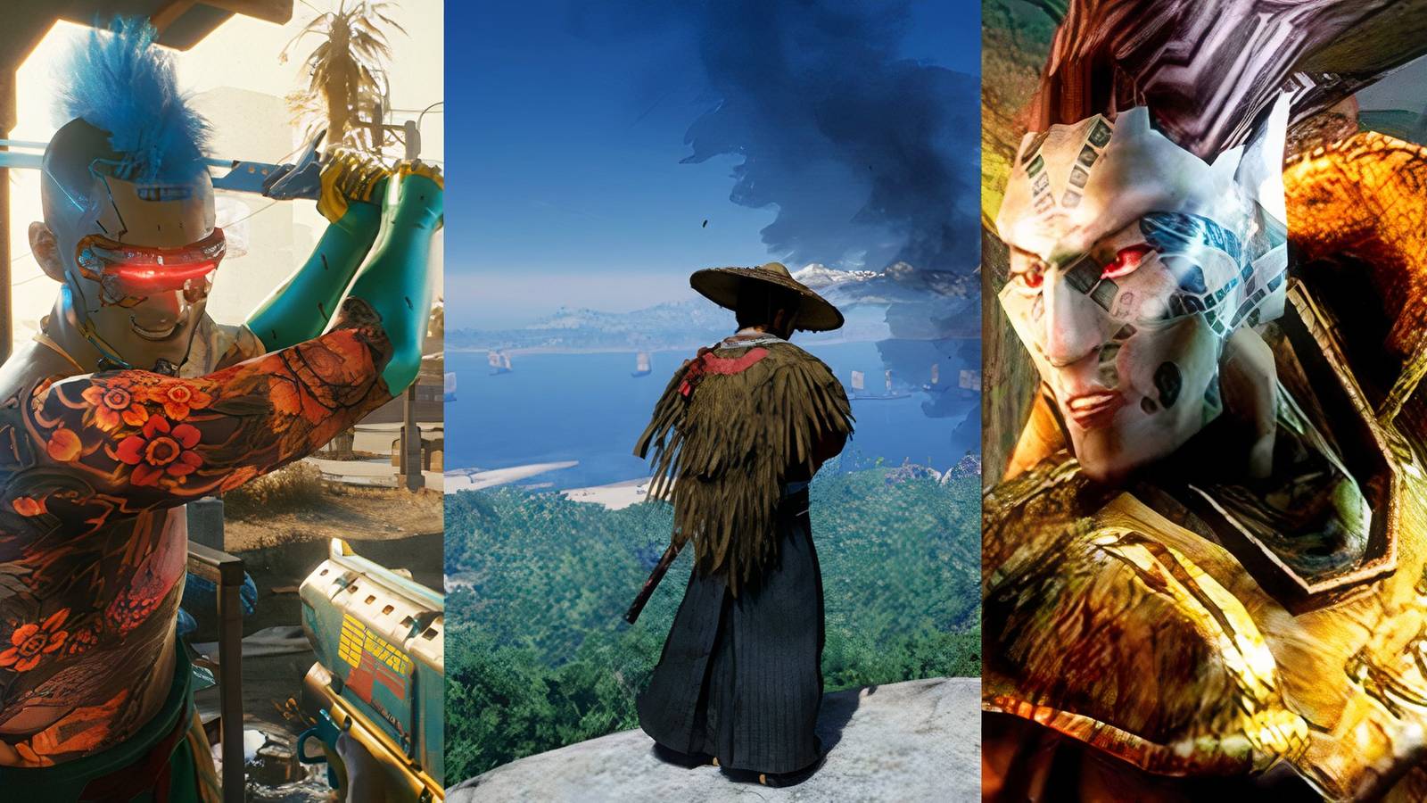 Cyberpunk 2077, Ghost of Tsushima, Morrowind