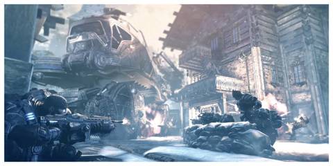 Gears Of War 2 - IGDB Screenshot (Marcus Taking Cover)