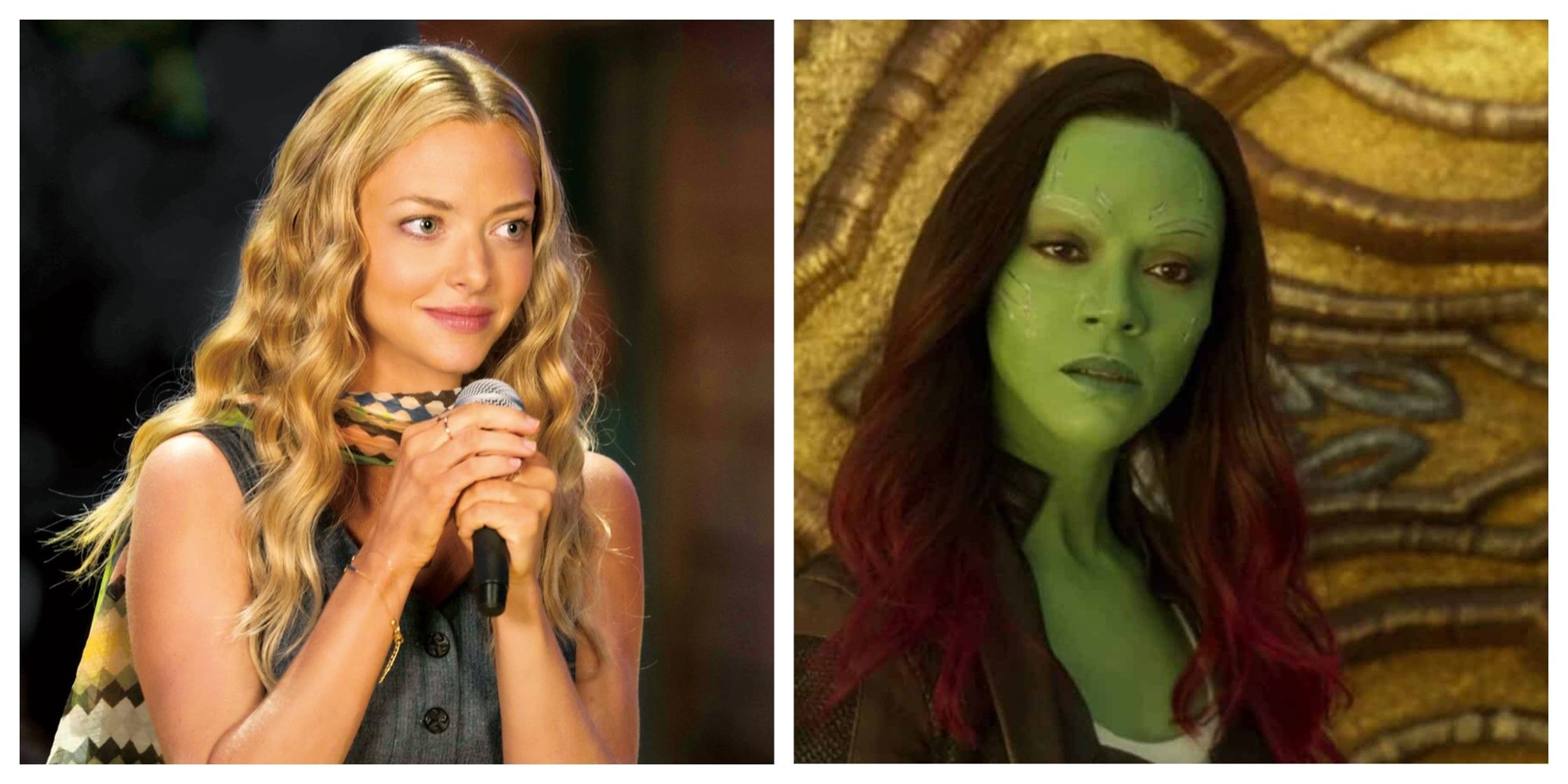 Amanda Seyfried as Sophie Sheridan, Zoe Salada?a as Gamora