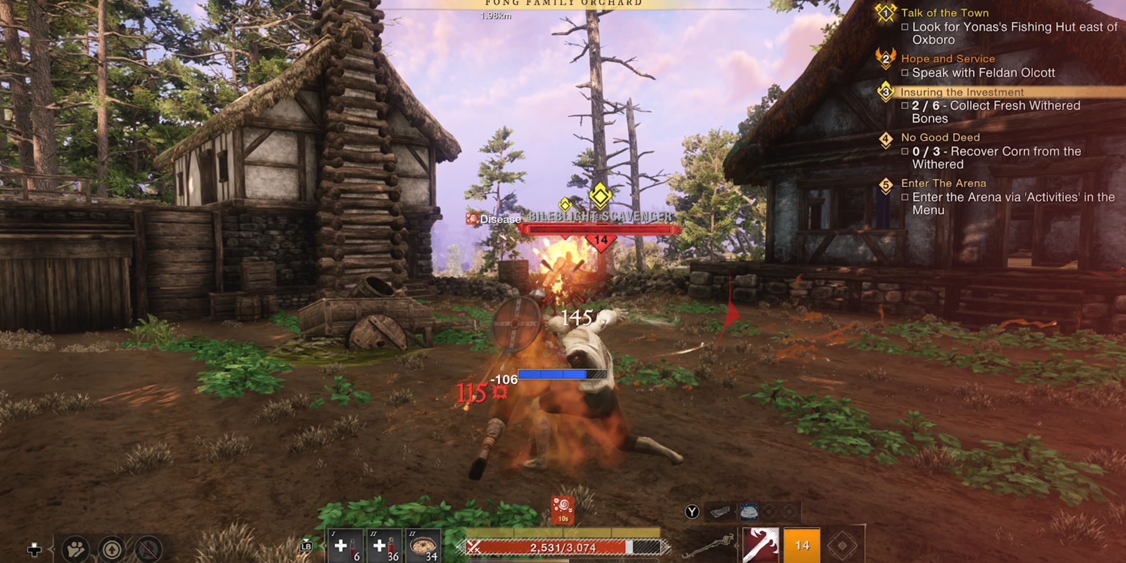 battling foes with fire staff in new world aeternum