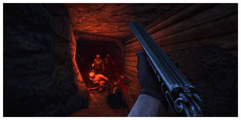 Blood West - Steam Screenshot (Wielding A Shotgun)