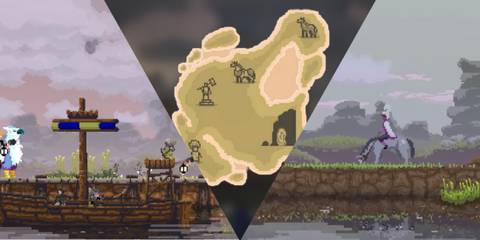 A selection of gameplay footage from Kingdom Two Crowns