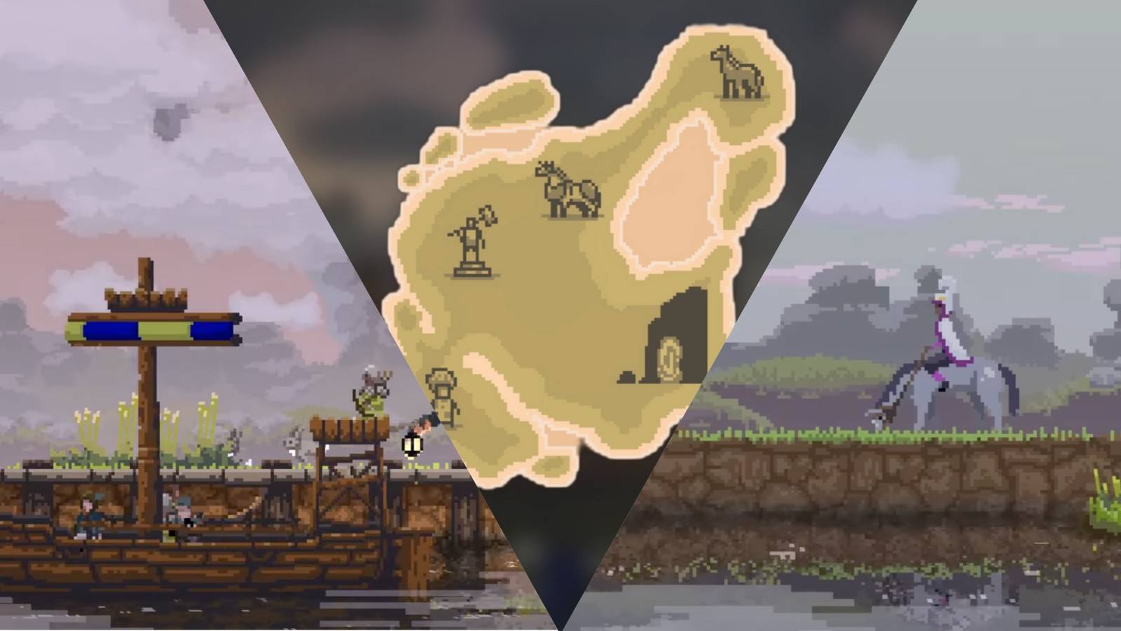 A selection of gameplay footage from Kingdom Two Crowns