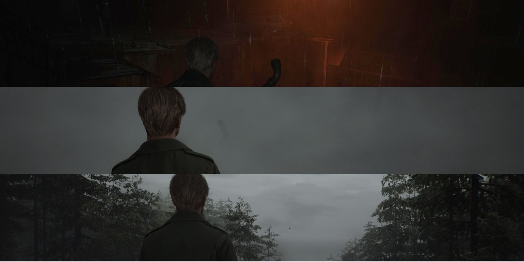 3 Way Image SHowing The 3 Layers Of Reality In Silent Hill