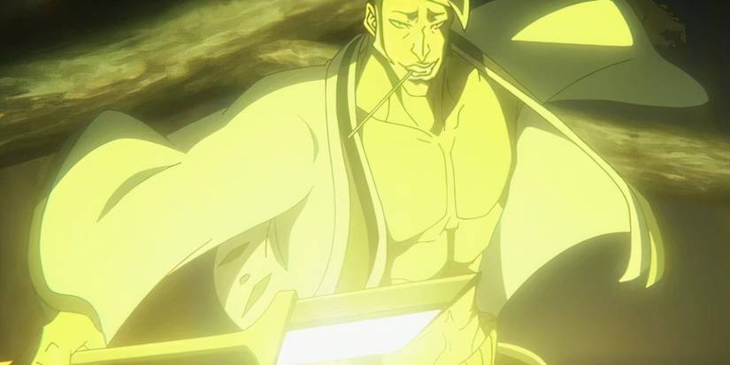 Tenjiro releasing Kinpika's Shikai while fighting Haschwalth in Bleach: The Thousand-Year Blood War.