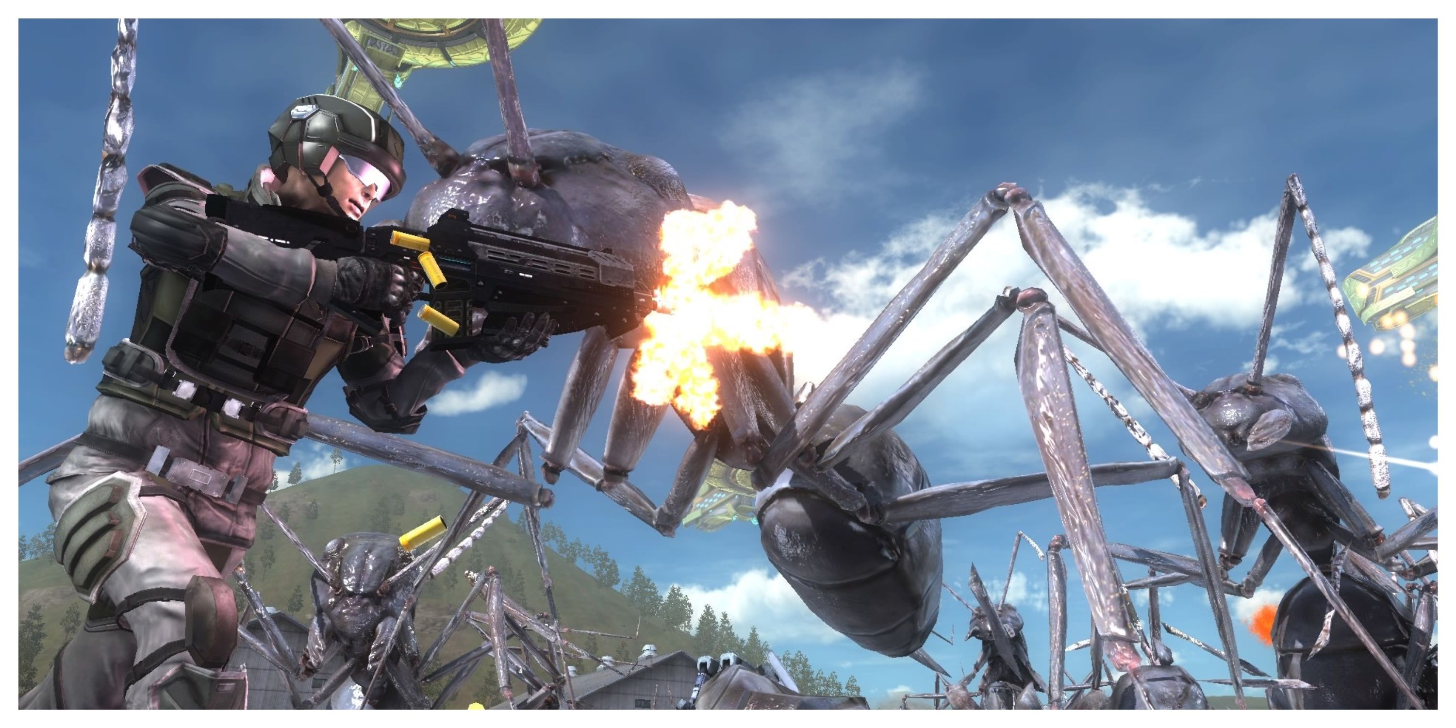 Earth Defense Force 5 - Steam Screenshot (A Soldier Fighting Bugs)
