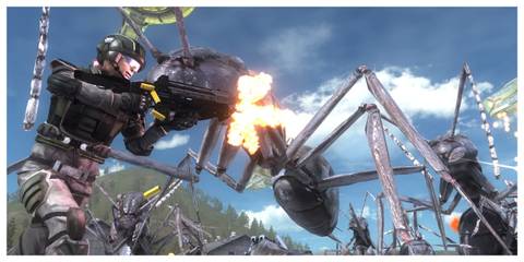 Earth Defense Force 5 - Steam Screenshot (A Soldier Fighting Bugs)