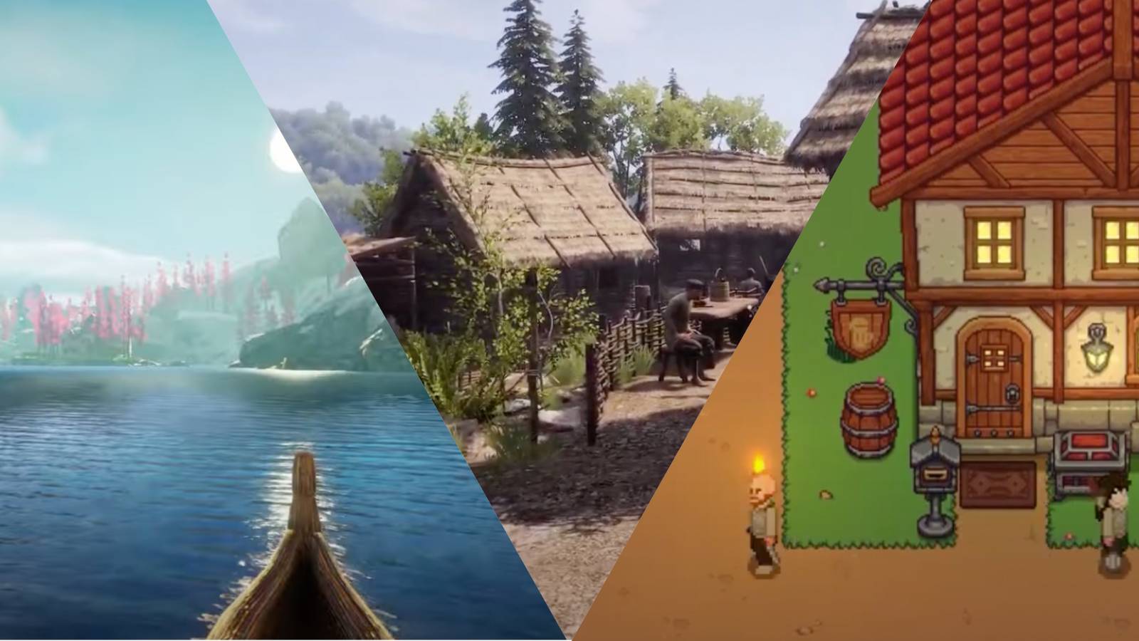 Gameplay footage from Eastshade, Medieval Dynasty and Traveller's Rest
