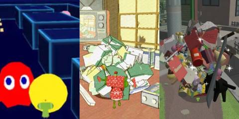The Best Katamari Games, Ranked. L to R: Katamari Amore, Katamari Forever, Katamari Damacy