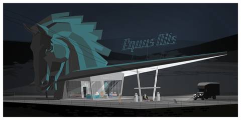 Kentucky Route Zero - Steam Screenshot (Standing Outside Equus Oils)