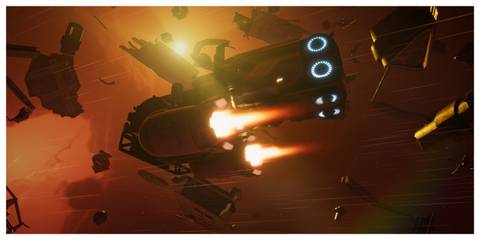 Star Trucker - Steam Screenshot (Driving Through Debris)