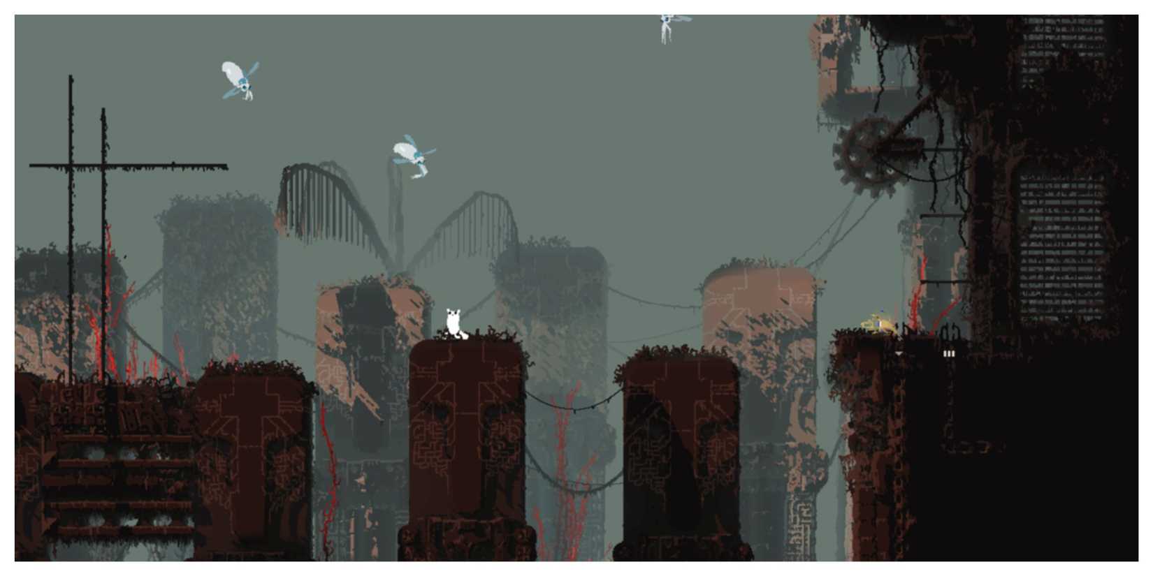 Rain World - Steam Screenshot (Slugcat Looking At Flying Creatures)