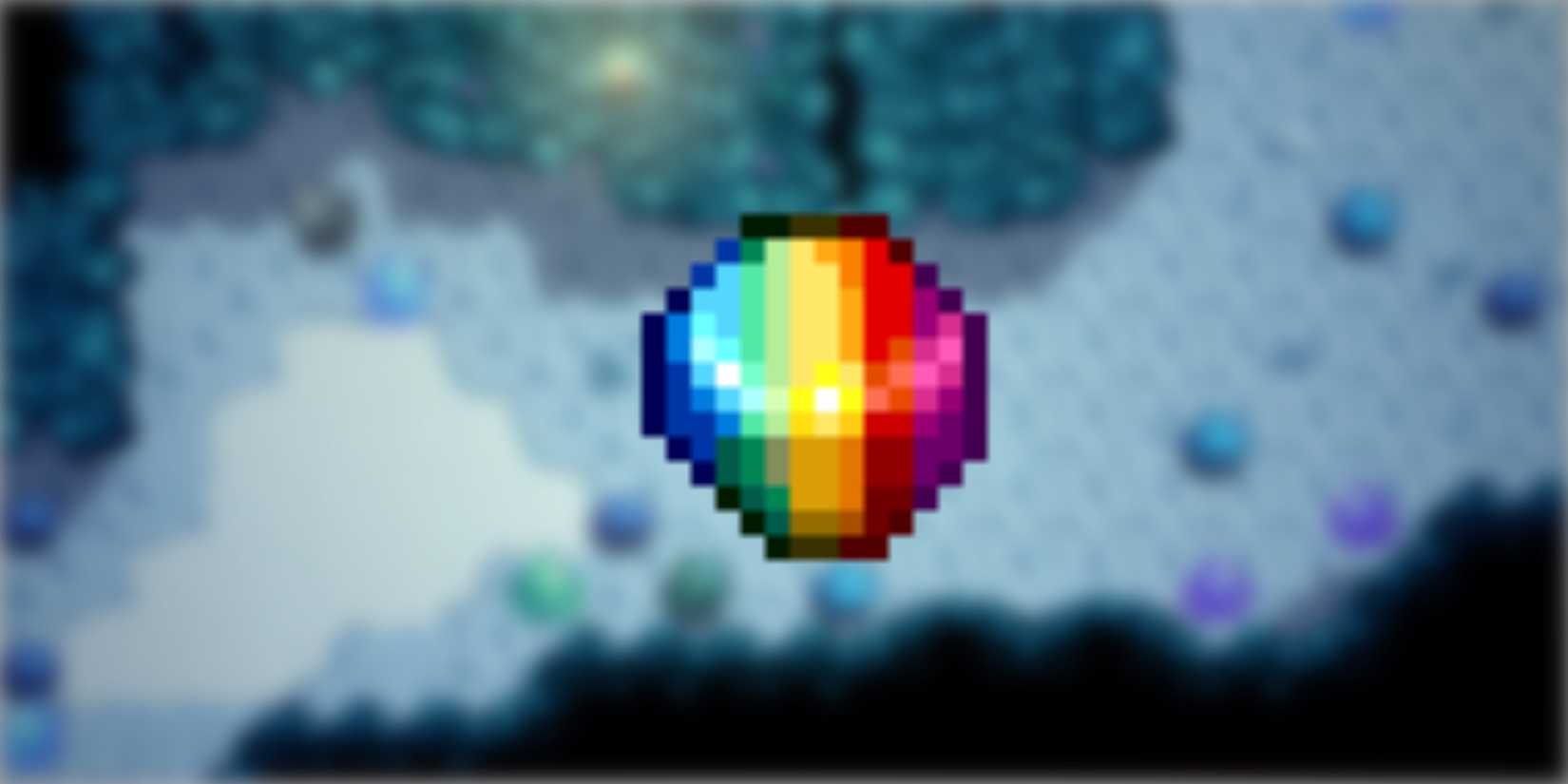 Prismatic Shard on a backdrop of blurred gameplay footage