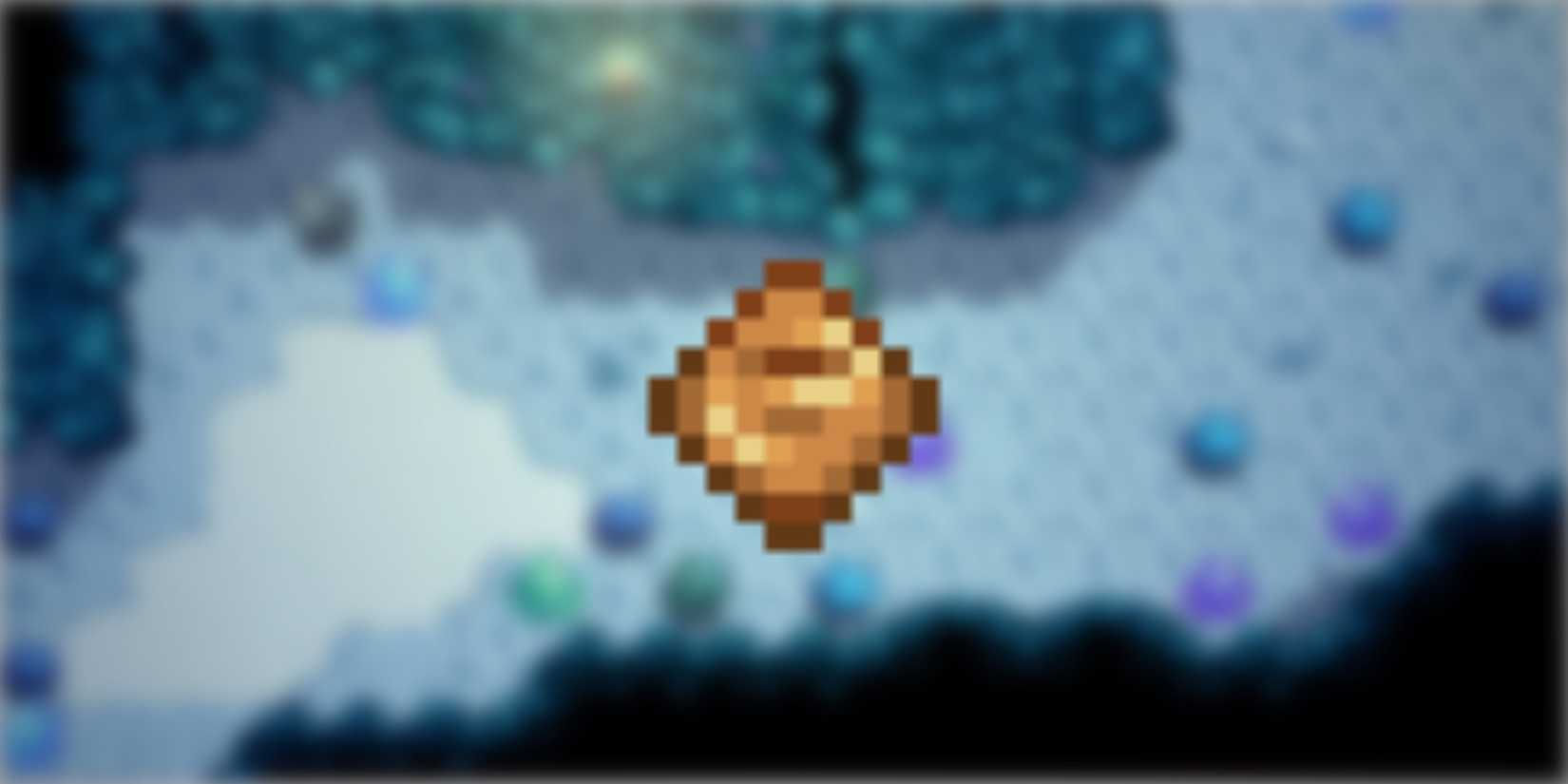 an earth crystal on a backdrop of blurred gameplay footage