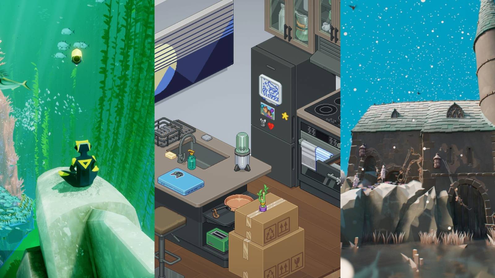 abzu, unpacking, tiny glade