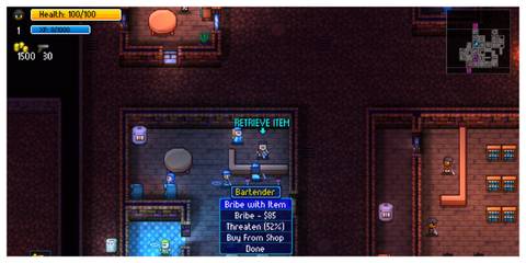 Streets Of Rogue - Steam Screenshot (Preparing To Bribe With An Item)