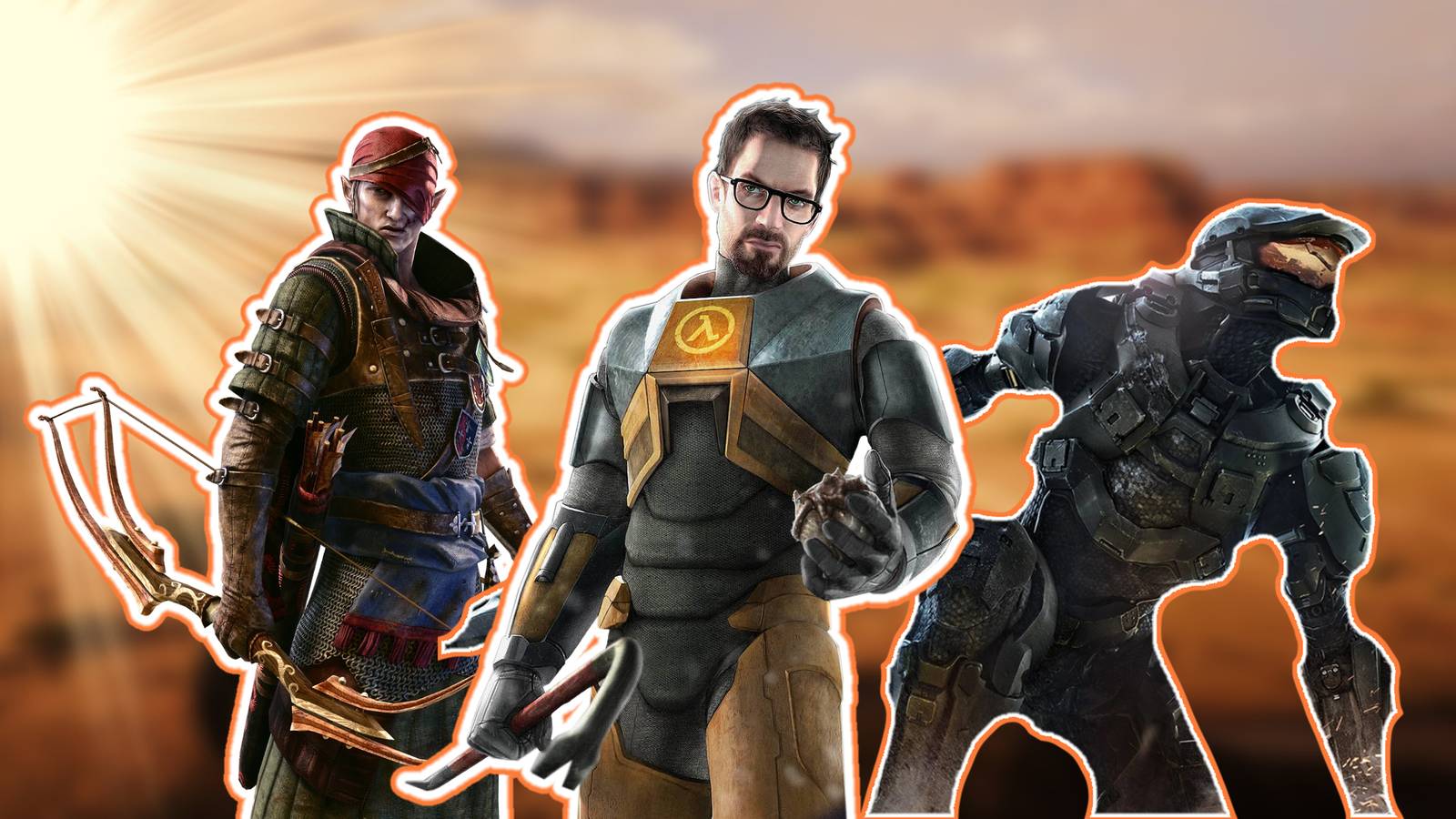 Morgan Freeman from Half-Life , Iorveth from The Witcher  and Master Chief from Halo