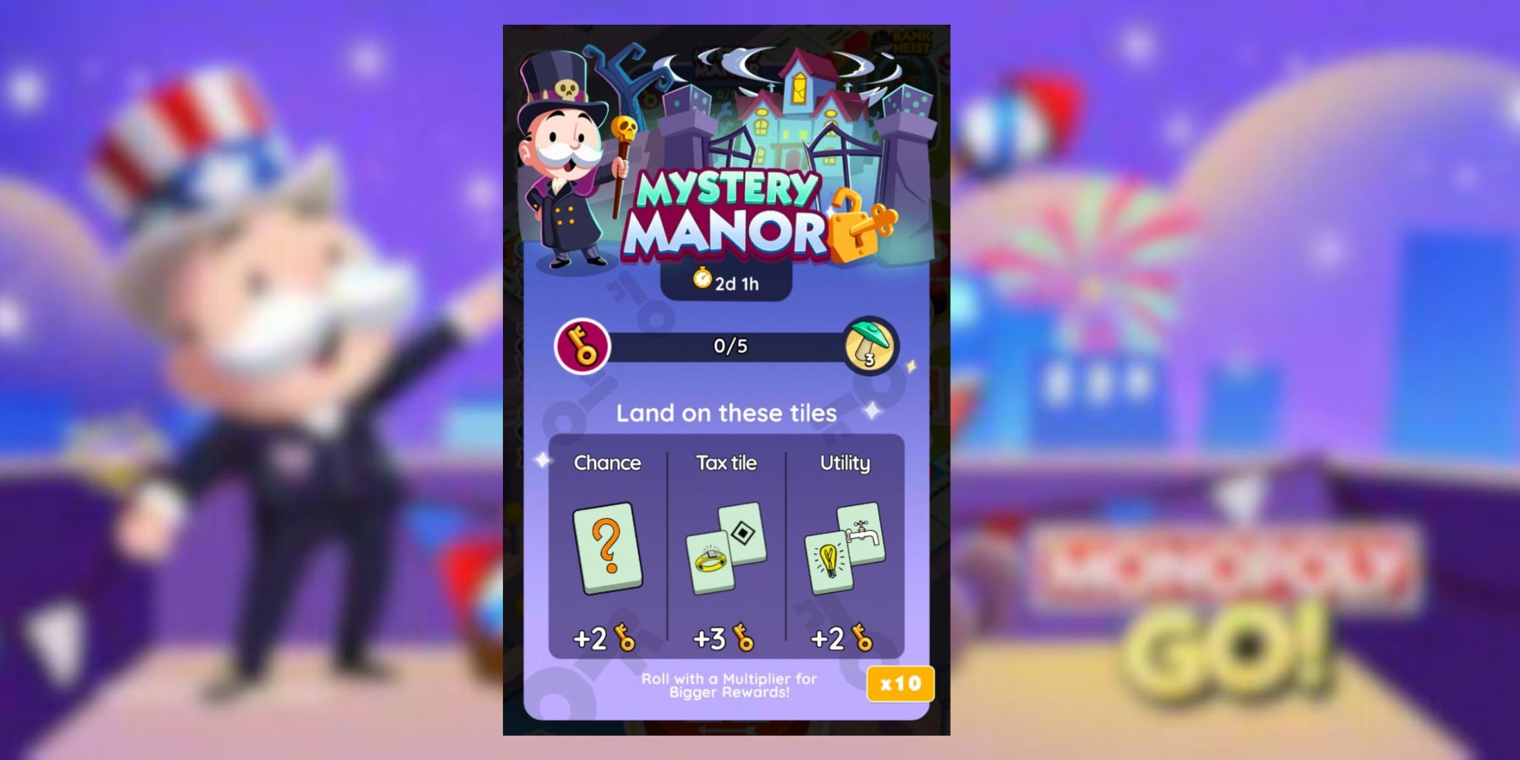 mystery manor monopoly go