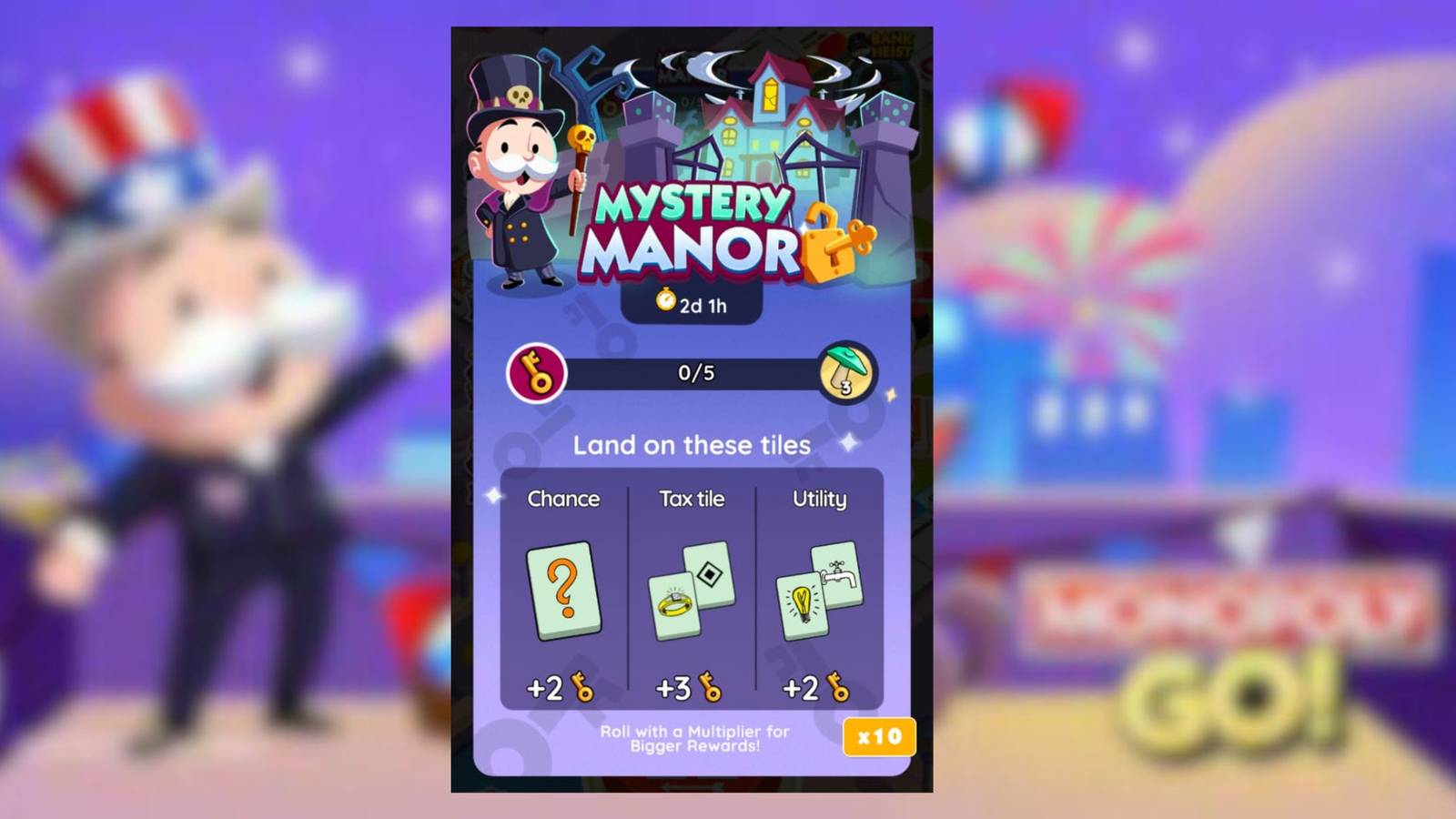 mystery manor monopoly go